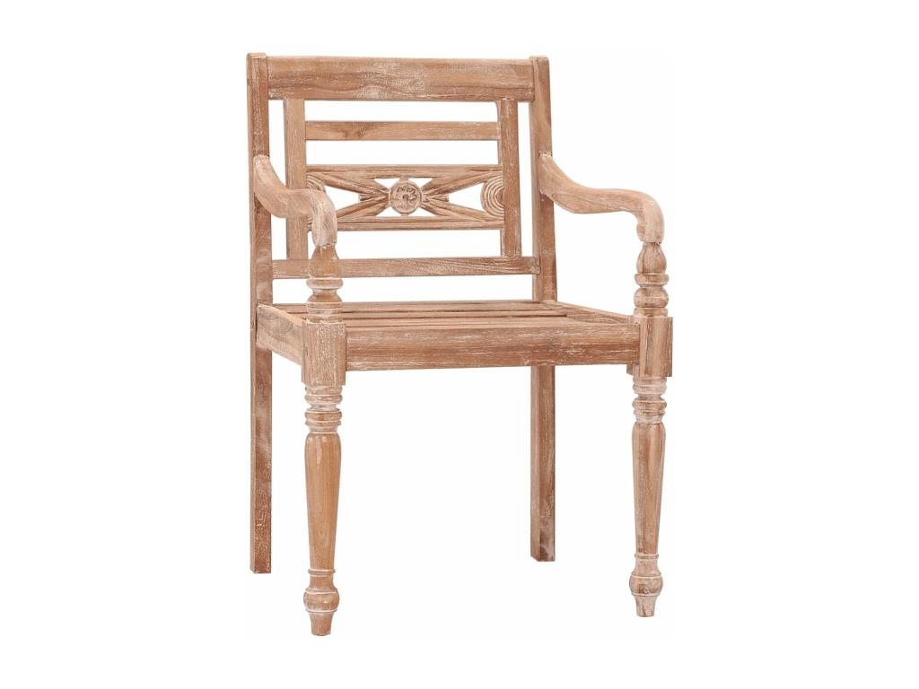 Artanzy chairs, set of 6, white, solid washed teak wood, 47075NLNO