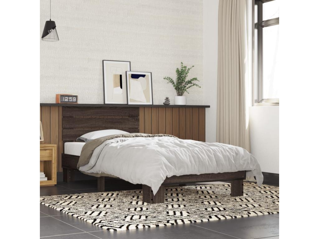 Bed frame without mattress, brown oak, 75x190 cm, 39225KBIE