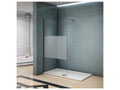 Walk-in shower screen 110x200cm with 73-120cm square support bar, 8mm glass, frosted central strip 25961KGNH