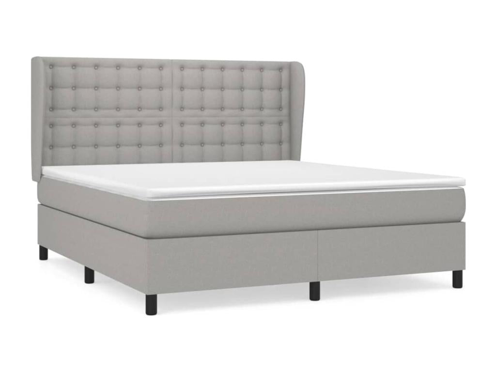 Delimoa bed base with light grey mattress 160x200cm Fabric 48550YFML