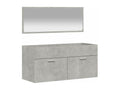 Bathroom cabinet with engineered wood concrete grey mirror 27529MANI