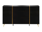 Sideboard with 2 doors and 3 drawers - Glossy black and gold - Artanzy 51365IIII