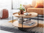 Coffee table 78x78x40 cm around the coffee table in wood and metal 52861BYNJ