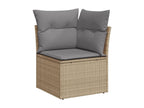 9-piece garden furniture set with cushions, beige wicker resin, 38477FRWR