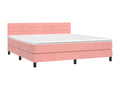 Upholstered bed base with mattress, Pink, 180x200 cm, Velvet, 41282OHTN