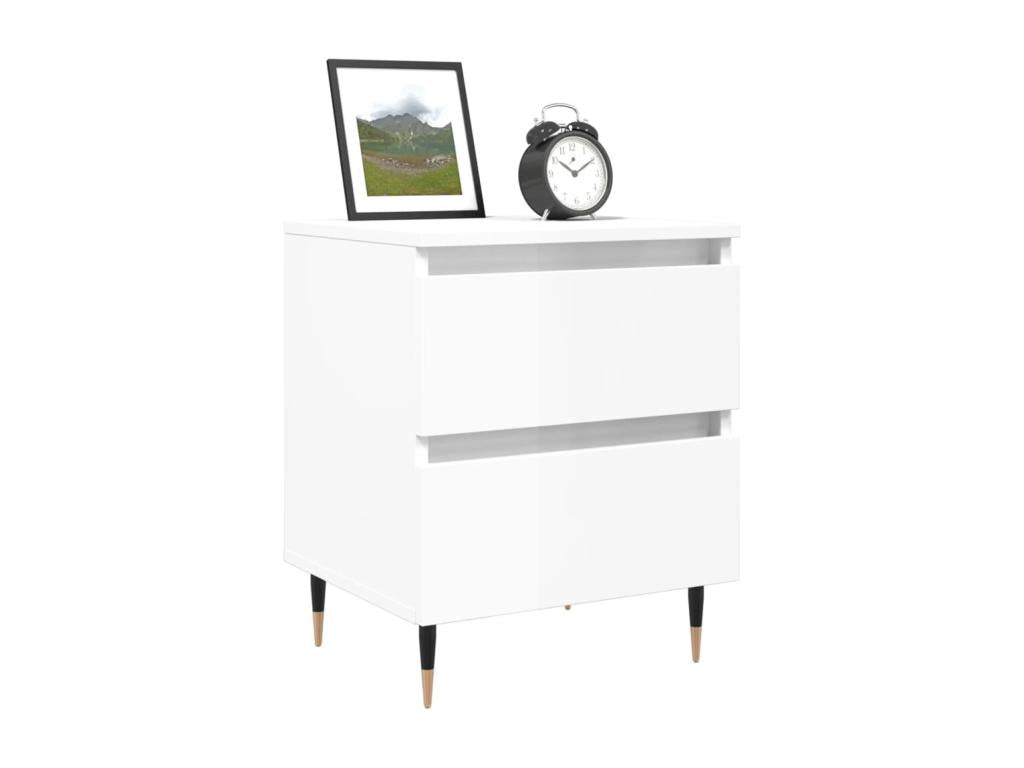 Delimoa Premium - 2-piece bedside tables, glossy white, 40x35x50 cm, 88225UFBF