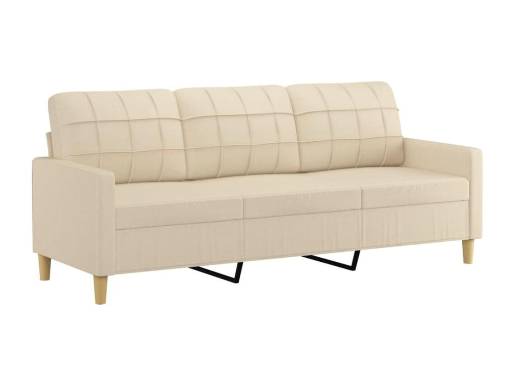 2-Piece Sofa Set with Cushions, Cream Fabric 85158PQFZ