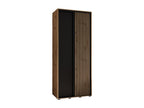 Delimoa 1 Sliding Door Wardrobe 205.2/110/60 2 Doors Delimoa/Black 76336BPOO