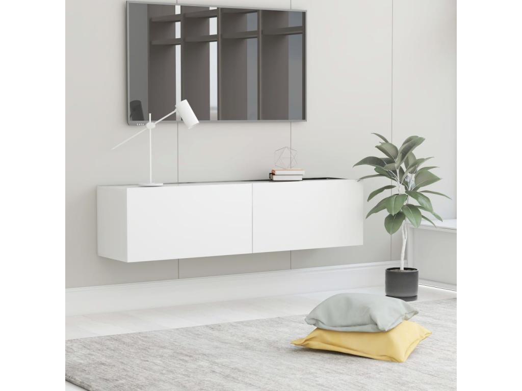 White TV stand 120x30x30 cm Chipboard 67733LLMA