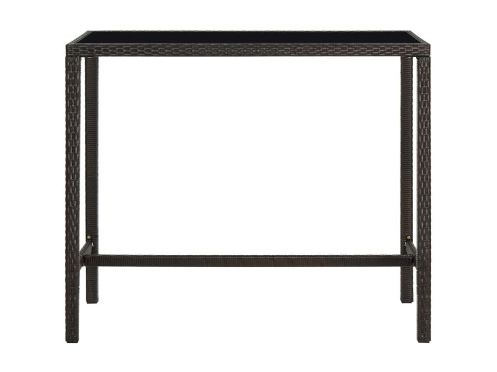 9-piece garden bar set with cushions, brown woven resin, 19550NQCO