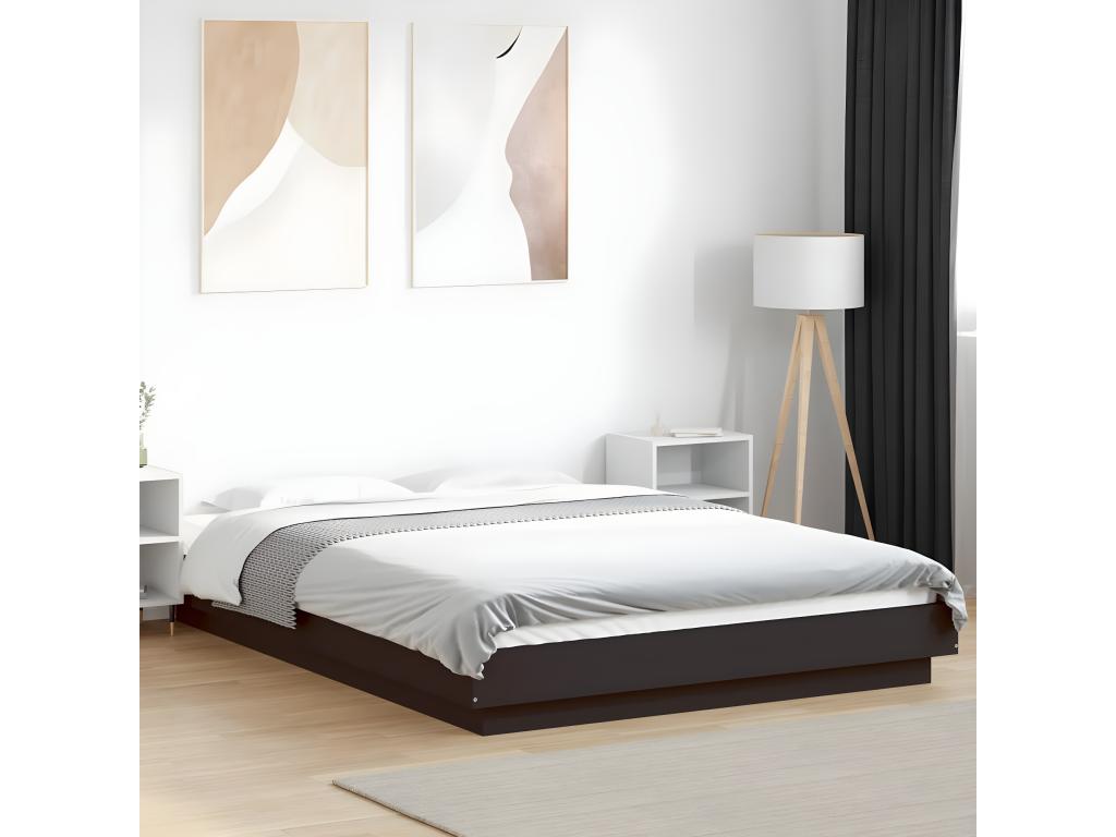 Black bed frame without mattress, 140x200 cm, 06830MKIU