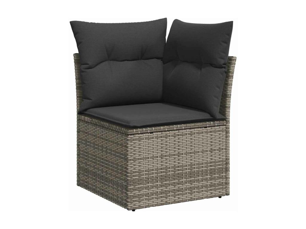 Delimoa 59439BCTC 6-piece garden furniture set with cushions, grey wicker resin