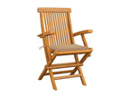 Garden chairs with beige cushions, 6 pieces, solid teak wood, 75990JSUX