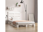 White bed frame 90x200 cm Solid pine wood 48342XRWX