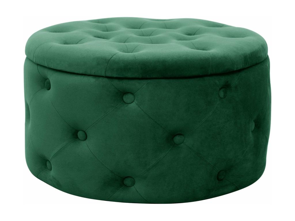 Delimoa Green Velvet Quilted Storage Ottoman with Lid 55x30x55cm 32062IZEP