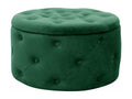 Delimoa Green Velvet Quilted Storage Ottoman with Lid 55x30x55cm 32062IZEP