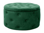 Delimoa Green Velvet Quilted Storage Ottoman with Lid 55x30x55cm 32062IZEP