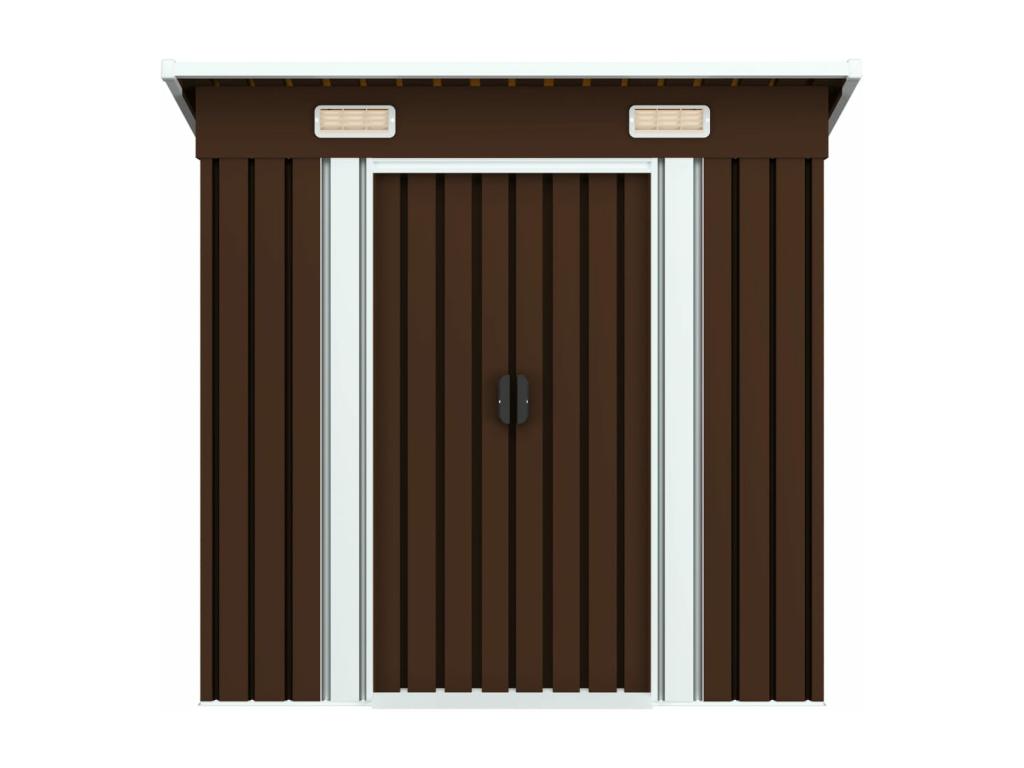 Brown garden storage shed, 194x121x181 cm, steel, 40083LKLK