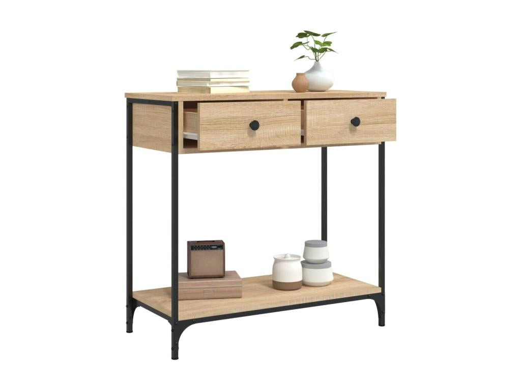 Delimoa oak console table 75x34.5x75 engineered wood 04248QTMZ