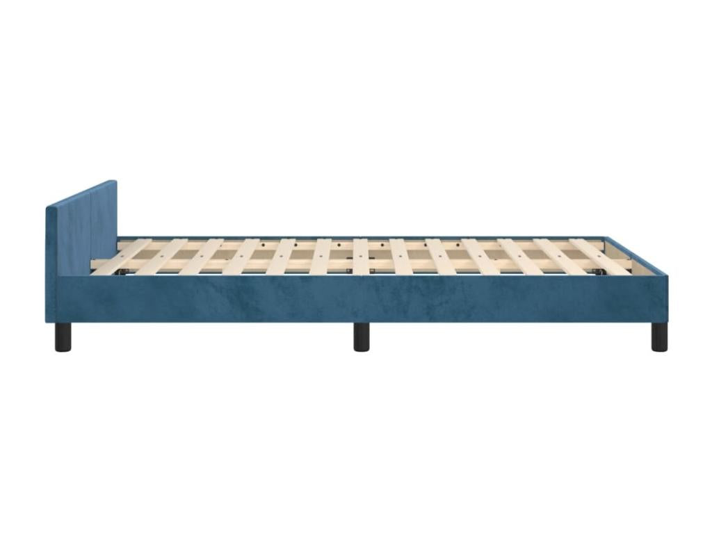 Bed frame with headboard, dark blue, 120x200 cm, velvet, 54583LXLO