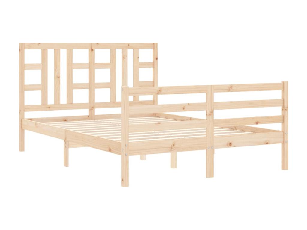 Bed frame with headboard 160x200 solid wood 48679BUPZ