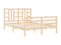 Bed frame with headboard 160x200 solid wood 48679BUPZ