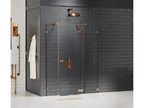Artanzy COPPER BRUSHED right-hand pivoting shower enclosure, 100x120 cm, brushed copper color, front access, 97625FSYH