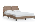 Bed frame with LED lighting, mattress not included, cappuccino color, 140x190 cm, 65957GAMR