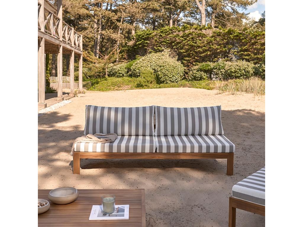 Garden sofa in solid teak Delimoa white and Delimoa 89042JQSH