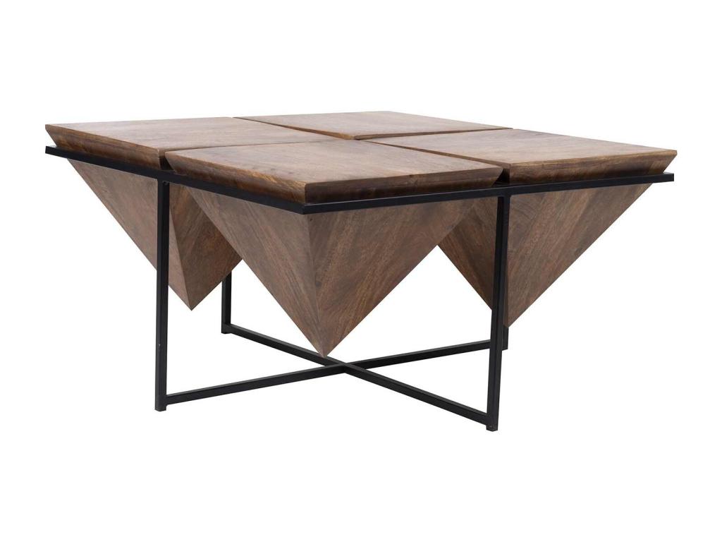 Pyramid coffee table in wood and metal - Artanzy 46191MDQS