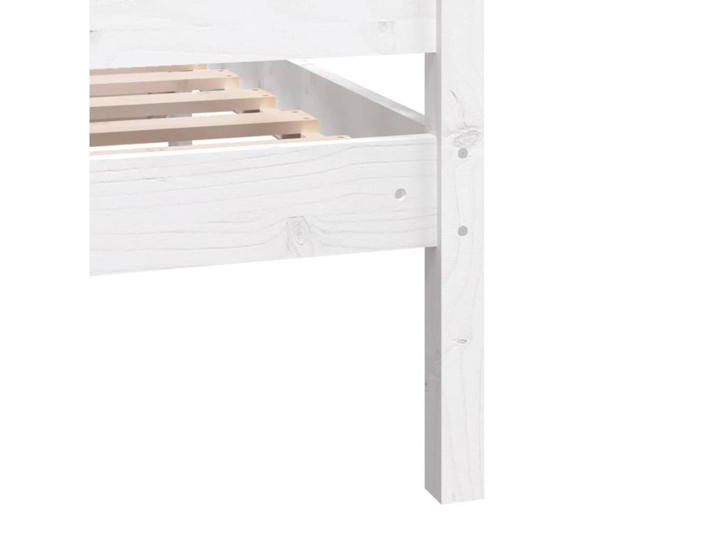 White Solid Wood Bed Frame 200x200 cm 29716MUWF