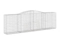 6-piece arched gabion baskets, 400x50x120/140 cm, galvanized iron, 97612WEMO