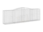 6-piece arched gabion baskets, 400x50x120/140 cm, galvanized iron, 97612WEMO