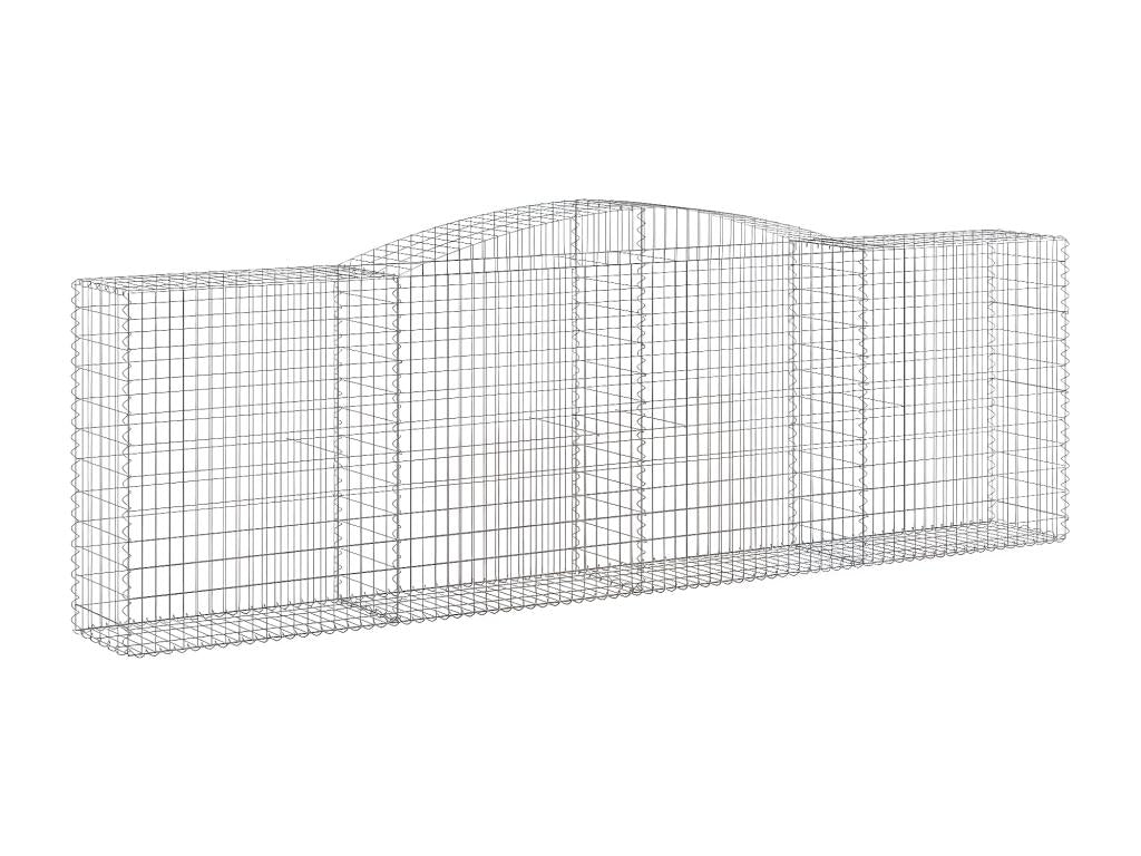 6-piece arched gabion baskets, 400x50x120/140 cm, galvanized iron, 97612WEMO