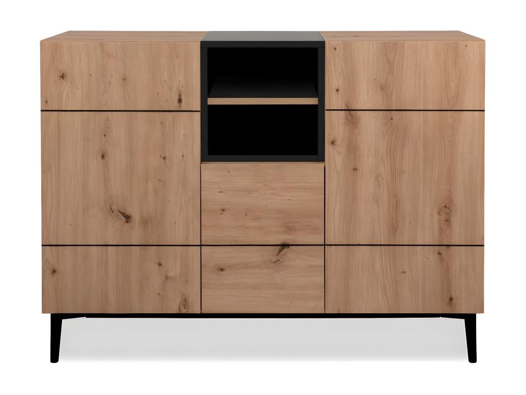 Sideboard 3 doors 2 niches L120 cm - Delimoa 15530XRBS