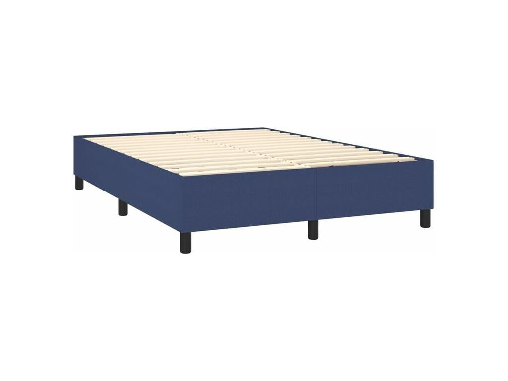 Delimoa bed base with LED mattress, blue, 140x200 cm, fabric, 93168IDUG