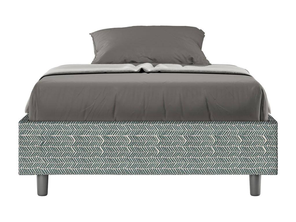 Single bed frame with upholstered slatted base 120x190 cm, Delimoa 7 light blue fabric, Delimoa 64344KQRN