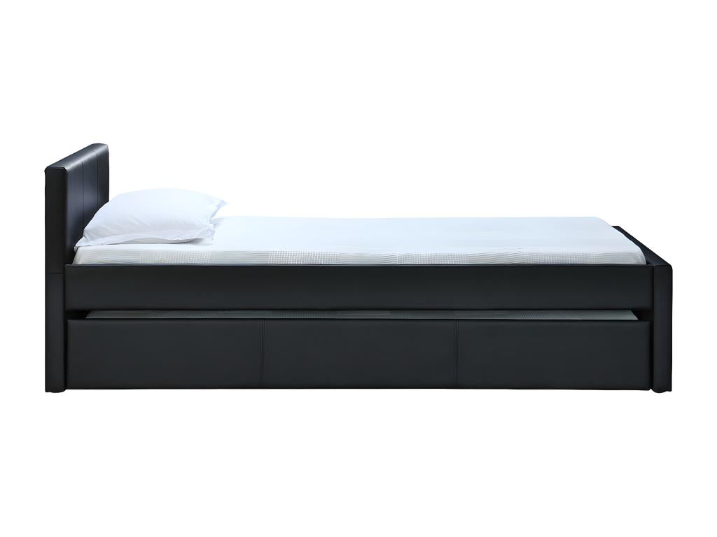 Delimoa 99812ELMM Matte Black Trundle Bed 90x190 cm