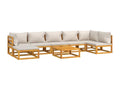 8-piece garden furniture set with light grey cushions, solid wood 46694WOJA