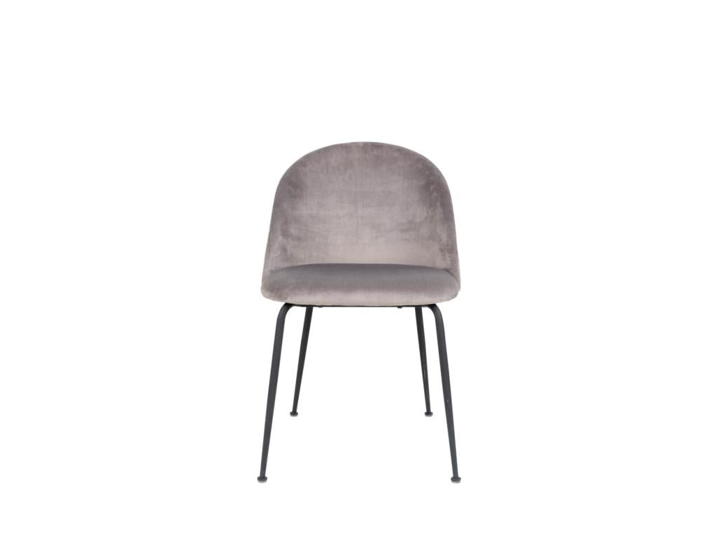 Geneva - Set of 2 velvet and metal chairs - Grey 86779PLAR