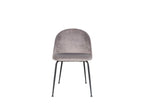 Geneva - Set of 2 velvet and metal chairs - Grey 86779PLAR