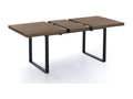 Delimoa - Extendable dining table in dark wood and black metal 18224LNCX