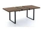 Delimoa - Extendable dining table in dark wood and black metal 18224LNCX