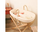 White Moses Basket with Foldable Stand and Organic Cotton Cover - Delimoa 95396LIST