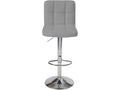 Set of 2 SIVAN grey quilted faux leather bar stools, adjustable height, swivel, 44936LGWW