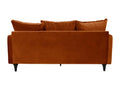 Artanzy - 3-seater velvet sofa with turned legs - Rust 46128WYUT