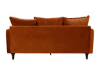 Artanzy - 3-seater velvet sofa with turned legs - Rust 46128WYUT