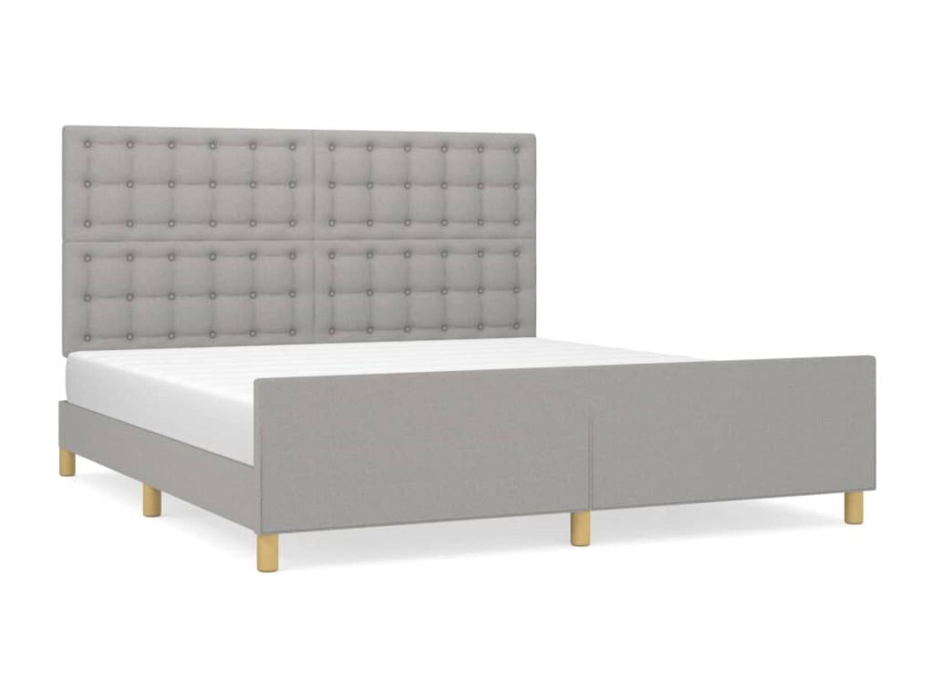 Bed frame with headboard, light grey, 160x200 cm, fabric, 85879CPPE