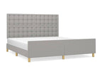 Bed frame with headboard, light grey, 160x200 cm, fabric, 85879CPPE