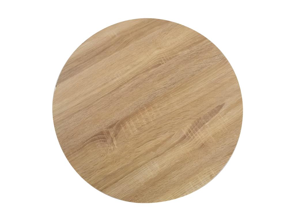 Artanzy round bar table in light wood with black metal legs, 80cm diameter, 41745FQYL